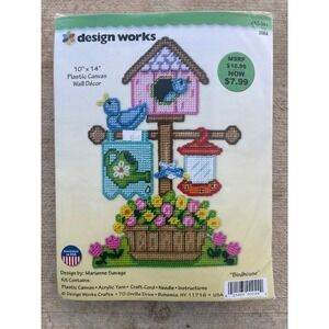 Design Works Birdhouse Plastic Canvas Wall Decor Kit 3664 Marianne Savage 10x14